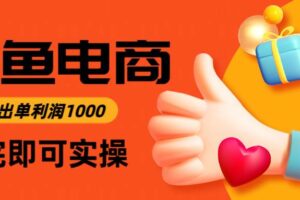 （14893期）闲鱼高利润电商，入门到出单只需3小时，每天利润1000