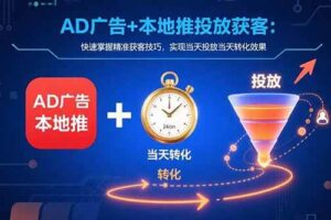 （15637期）AD广告+本地推投放获客：快速掌握精准获客技巧，实现当天投放当天转化效果