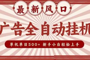 （16847期）2025最新风口 广告全自动挂机 单机单机单日500+ 矩阵放大 电脑越多收益越大。新手小白轻松上手