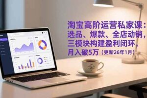 （17016期）淘宝高阶运营私家课：选品、爆款、全店动销，三模块构建盈利闭环，月入破5万（更新26年1月）