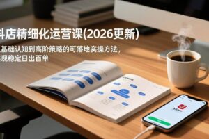 (17060期)抖店精细化运营课(2026更新),从基础认知到高阶策略的可落地实操方法,实现稳定日出百单