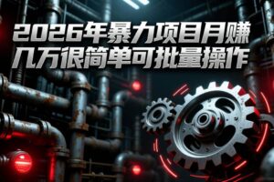（17218期）2026年暴力项目月赚几万很简单可批量操作，成本低，利润大