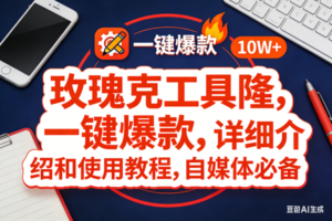 (17352期)玫瑰克隆神器,ai鲁大魔,自媒体必备工具,一键爆款神器,详细教程。