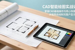 (17348期)CAD智能绘图实战课:掌握CAD基础操作与核心快捷键,并能熟练绘制完整户型方案