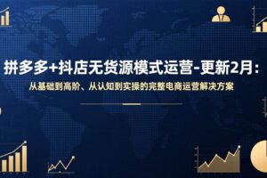 (17367期)拼多多+抖店无货源模式运营-更新2月:从基础到高阶、从认知到实操的完整电商运营解决方案