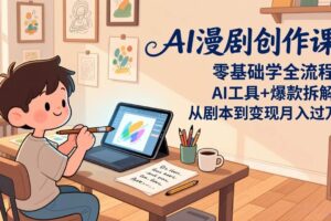 (17519期)AI漫剧创作课:零基础学全流程,AI工具+爆款拆解,从剧本到变现月入过万